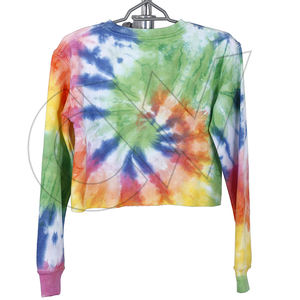 2024 Tie Dye ropa de calle de alta calidad Top corto de manga larga para mujeres con diseños personalizados - Product Image 2