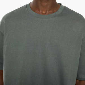 Venta al por mayor 100% algodón exterior Boxy camisetas para hombres transpirable gota hombro cuello redondo 260 gramos tela peso sólido disponible - Product Image 5