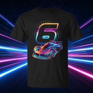 T-Shirt Futuristica da Pilota Automobilistico per Bambini di 6 Anni, Regalo Perfetto per il 6° Compleanno, T-Shirt Promozionale - Product Image 3