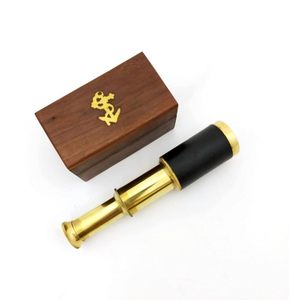 Télescope monoculaire en laiton avec boîte en bois, idéal pour un cadeau, vintage, pour la navigation, les voyages, l'observation, les jeux, les voyages - Product Image 6