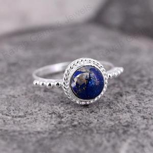 ชุดฝาปิดลูกปัดเงินแท้925ชิ้นทำด้วยมือทำจากหินอัญมณี Lapis Lazuli อัญมณี Jewelry-10mm ละเอียดทำด้วยมือ - Product Image 4