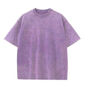 Camiseta de manga corta vieja de peso pesado de algodón de alta calidad camiseta vintage de algodón con hombros caídos lavados batik suelta para hombre - Product Image 5