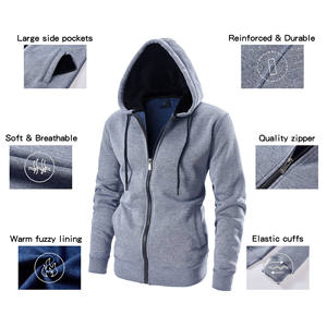 ¡Novedad de 2025! Sudaderas con cremallera en blanco con logotipo personalizado de alta calidad para entrenamiento físico, sudaderas con capucha para hombre, sudaderas de algodón y poliéster para hombre - Product Image 5