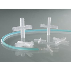 Connettore per tubi in PP, forma a croce, con manicotti cilindrici, per tubi Ø 7-9 mm (Confezione = 10 pz) - Product Image 1