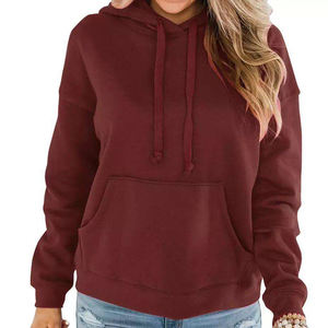 Sudadera con Capucha Casual para Mujer, 100% Algodón, Invierno, con Bolsillo Canguro Frontal, Logotipo Personalizado, OEM/ODM, Venta al Por Mayor - Product Image 2