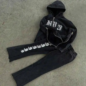 Customized 100% Cotton Casual Solid Pullover Men's <b>Tracksuits</b> Comfortable Breathable Quick Dry Winter Eco-Friendly Training Wear - Product Image 3