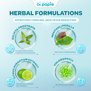 Dr. Papie 100% algodón Extracto de hierbas hidratante bebé adulto fiebre reducción toallitas refrescantes (5 paquetes) para dolor de cabeza picazón - Product Image 3