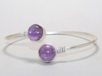 Brazaletes de diseñador de Plata de Ley 925 Natura, piedras preciosas de amatista populares, joyería de piedra púrpura, Fabricante Mayorista de moda