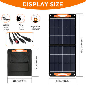 Cargador de Batería Solar Portátil de 100W, Panel Solar Monocristalino Plegable, Placa Solar para Estación de Energía de Camping - Product Image 2