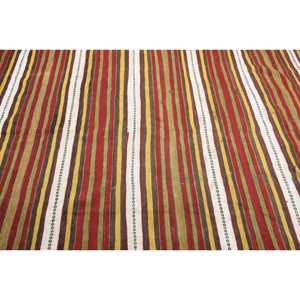 Tapis turc vintage, tapis Kilim 6,1x9,6 pieds, tapis à carreaux rouge brun - Product Image 5