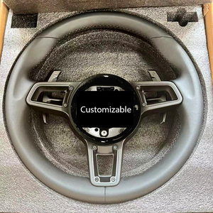 Volante Deportivo de 3 Radios en Cuero Nappa Estilo GT con Remaches para <span class=keywords><strong>Porsche</strong></span> Cayenne <span class=keywords><strong>Diesel</strong></span> 2012 Panamera (Ajuste Universal) - Product Image 1