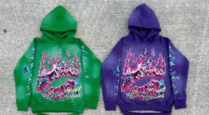 Conjunto de Sudadera y Pantalones Acampanados Vintage con Lavado Ácido Personalizado, Estampado Digital Ecológico, Tallas Grandes, Estilo Hip Hop, Ideal para Invierno - Product Image 5