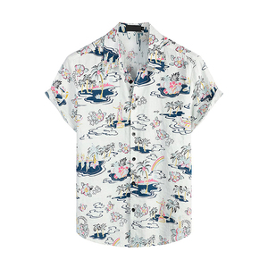 Camisas de verano hawaianas informales para hombre, camisas hawaianas con botones impresas personalizadas al por mayor para hombre - Product Image 1