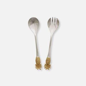 Set de service de salade en acier inoxydable, ensemble d'ustensiles de service en acier inoxydable, noir et blanc, poignée en résine à carreaux, set de service de salade - Product Image 6