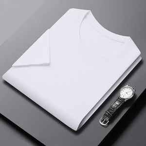 OEM personalizado 100% algodón Jersey Camiseta estilo casual Color sólido cuello redondo de manga corta talla grande transpirable bordado buen precio - Product Image 6