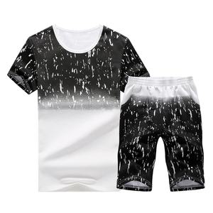 ชุดออกกำลังกาย2022 2ชิ้นเสื้อยืดและกางเกงขาสั้นผ้าฝ้าย100% ออกแบบได้ตามต้องการสำหรับฤดูร้อน - Product Image 1