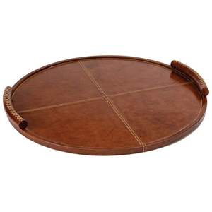 Plateau en cuir fabriqué à la main parfait pour présenter des desserts ou des boissons de mariage dans des paramètres haut de gamme - Product Image 5