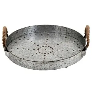 Bandeja de Servicio Rectangular de Metal Galvanizado Estilo Rústico, Tamaño Personalizado al por Mayor, Logotipo Personalizado, Se Acepta OEM/ODM, para Uso en Hogar, Hotel y Restaurante - Product Image 1