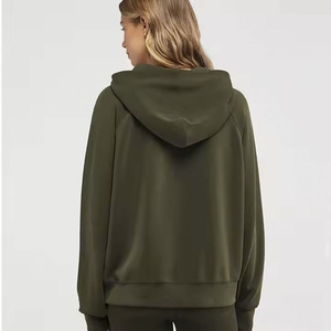 Venta al por mayor personalizada media cremallera hombres sudadera polar con capucha corte regular manga larga pulóver liso ropa de calle invierno - Product Image 5