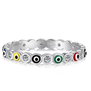 แหวนแต่งงานไทเทเนียมทรงกลมประดับมอสซาไนต์ระยิบระยับสไตล์ฮิปฮอป - Product Image 1