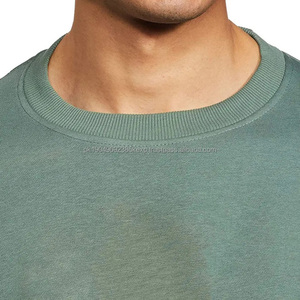 Sudadera con capucha pesada de cuello redondo de Color sólido de algodón 100% de alta calidad OEM 300 gramos Sudadera con logotipo personalizado para hombre Ropa de invierno básica - Product Image 3