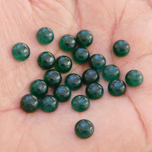 Aventurina Verde Natural, Cabujón Redondo de 8x8 mm, Todos los Tamaños Disponibles, Parte Posterior Plana, Piedra para Fabricación de Joyas, Gemas Sueltas - Product Image 3