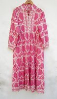 Robe longue maxi en coton imprimé floral, grande taille, style bohème, fermeture à boutons, écologique, parfaite pour la plage d'été, cadeau idéal pour femme