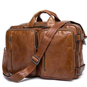 Men's <b>leather</b> handbag, top layer cowhide <b>briefcase</b>, <b>leather</b> laptop bag, diagonal cross office bag - Product Image 1