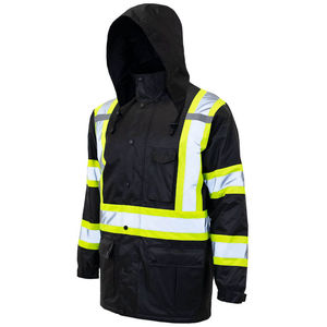 Veste de travail de protection confectionnée avec du ruban réfléchissant, ajustement flexible et matière légère assurant la visibilité et le confort - Product Image 4