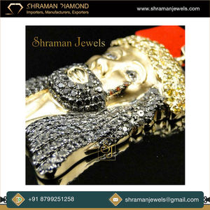 Cadeau d'anniversaire pour homme Pendentif Jésus glacé en or massif jaune 14K accrocheur Bijoux fins personnalisés VS Diamant naturel Religieux - Product Image 5