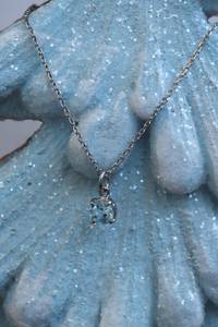 Silver Blue <b>Aquamarine</b> Necklace Dainty March Birthstone Pendant 925 Sterling Silver Gift For Her Minimalist Jewelry Design - Product Image 2