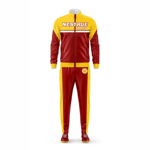 Venta al por mayor impreso poliéster chándal hombres dos piezas conjunto transpirable ligero Zip Track chaqueta pantalón de chándal personalizado de gran tamaño - Product Image 2
