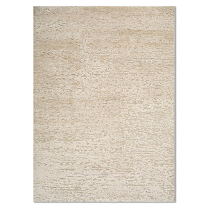 พรมขนสัตว์ผสมไหมถักมือสีเบจน้ำตาล Entropy รุ่น Esh-1524 (Cs-01) สำหรับตกแต่งบ้าน พรมห้องนั่งเล่นลายเรขาคณิต พรมรูปสี่เหลี่ยมผืนผ้าสำหรับห้องโถง - Product Image 1