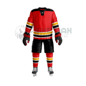 Vente en gros d'uniformes de hockey sur glace à col rond et demi-manches avec impression de logo personnalisé de haute qualité et à bas prix pour les équipes OEM - Product Image 1