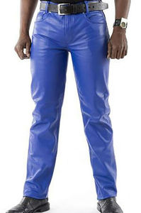 Promotion Pantalons décontractés droits en cuir et toile de haute qualité pour hommes, taille mi-haute, couleurs personnalisées, légers, anti-froissement - Product Image 4