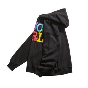 Pull à capuche de luxe surdimensionné pour hommes, impression bouffante noire fermeture éclair hiver brodé personnalisé, vente en gros, 100% coton - Product Image 3