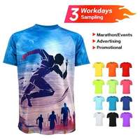 T-shirt de course technique personnalisé à sublimation pour le jogging et le marathon, séchage rapide