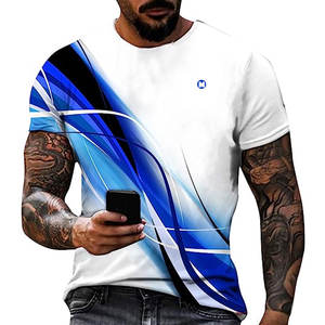 Camiseta de Cuello Redondo para Hombre, Diseño Vintage, Manga Corta, Estampado de Letras, Tejido Transpirable de Lona, Informal de Verano, 100% Poliéster - Product Image 6