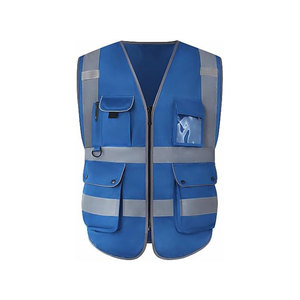 Gilet de sécurité avec maille respirante en polyester de couleur, fermeture éclair, personnalisable - Product Image 2