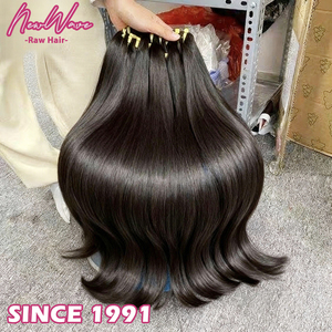ผมแท้แบบดิบจากอินเดีย NewWave  แบบเย็บสองชั้นตรง เกรด 9A-15A สำหรับถักเปีย  ผลิตในอินเดีย มีทุกสี - Product Image 1
