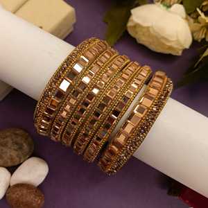 Fabrication indienne Bijoux Tendance CZ Cristal Verre Pierre Bracelet Bracelet Indien De Mariage De Mariée Bijoux Pour Femmes, Marron - Product Image 2