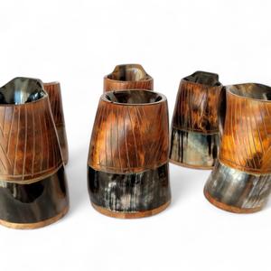 Taza de cuerno de búfalo natural con patrón único para una experiencia de bebida auténtica y propósito de regalo a un precio asequible - Product Image 3