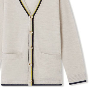 Women's High Quality <b>Oversized</b> V Neck Wool Cashmere Knitted <b>Cardigan</b> Casual Winter Style With Front Logo Loose Fit Sweater - Product Image 3