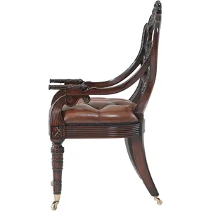 Bois sculpté exquis et sellerie haut de gamme |   <span class=keywords><strong>Fauteuil</strong></span> d'appoint Prestige English Heritage - Product Image 3