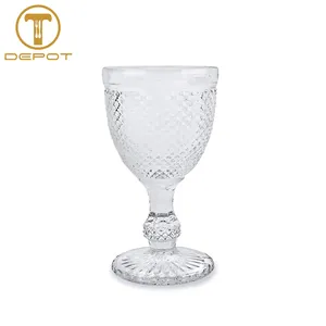 China Factory Supply Top Quality Custom Event Party Colorful Red Wine Cup Vintage Lead Free Pink Blue Goblet Wedding Glasses