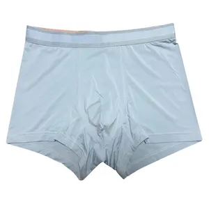 Özel renk Custom made logo erkekler modal spandex kısa düz jersey boxer hızlı kuru gövde erkek için dikişsiz külot