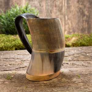 Jarra Vikinga para Beber, Tallada en Roca, de Cuerno, de 600 a 800 ml, Hecha a Mano, Jarra Nórdica de Cuerno, Estilo Medieval, para Cerveza - Product Image 5