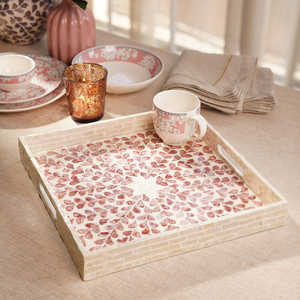 Bandeja Rectangular de Madera con Incrustaciones de Hueso, Hecha a Mano por Maestros Artesanos, Estilo Clásico, Diseño Multifuncional, Decoración de Mesa India - Product Image 3