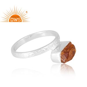 แหวนพลอยซิทรีนธรรมชาติทำจากเงินสเตอร์ลิง925เครื่องประดับออกแบบได้ตามต้องการของขวัญสำหรับผู้หญิงสำหรับผู้หญิง - Product Image 4