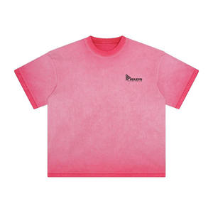 T-shirt tendance style baggy délavé à l'acide 100% coton col rond manches courtes 240 grammes de poids du tissu style streetwear coupe ample - Product Image 4